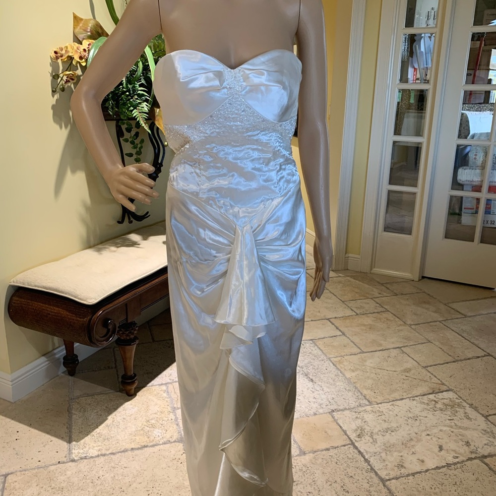 Cocktail long ivory dress